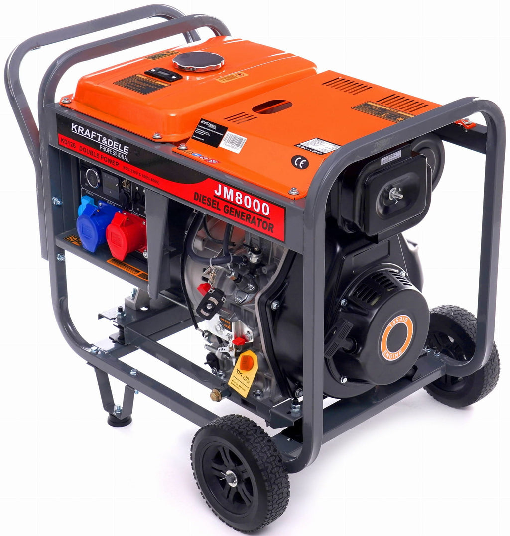 Generator de Curent Diesel 8 kw 80% 230/380V, Kraft&Dele KD126