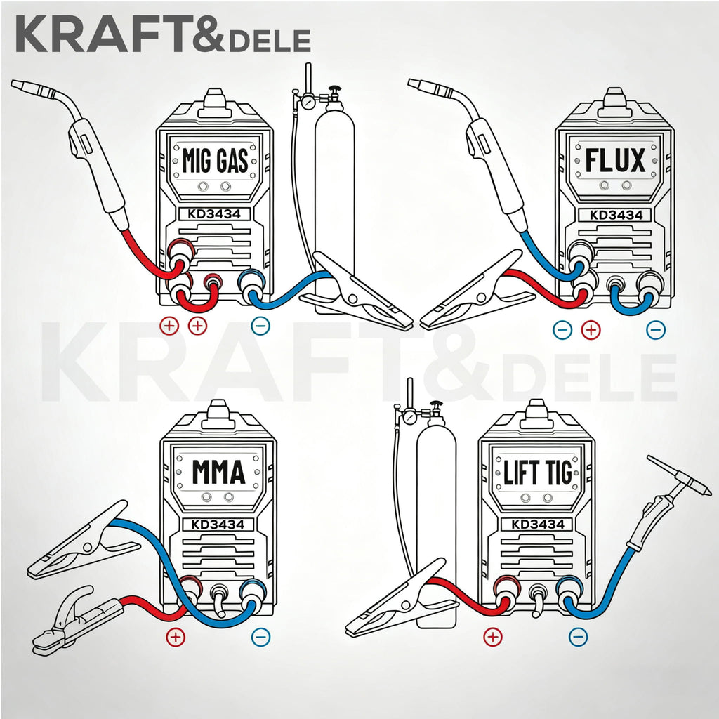 Aparat de Sudura 255A Mig/flux/mma/lift Tig/alu, Kraft&Dele KD3434