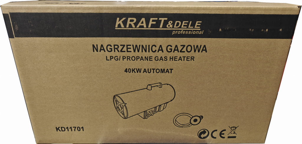 Tun de Caldura pe Gaz 40kw ,display Temperatura Programabil, cu Reductor si Roti Inclus, Kraft&Dele KD11701