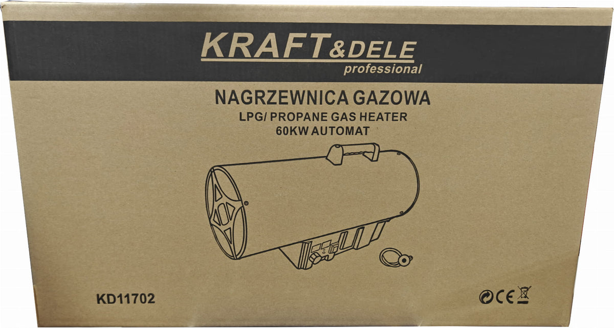 Tun de Caldura pe Gaz 60kw ,display Temperatura Programabil, cu Reductor Inclus, Kraft&Dele KD11702