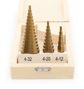 Set 3 Burghie in Trepte HSS 4-32mm, Kraft&Dele KD10244