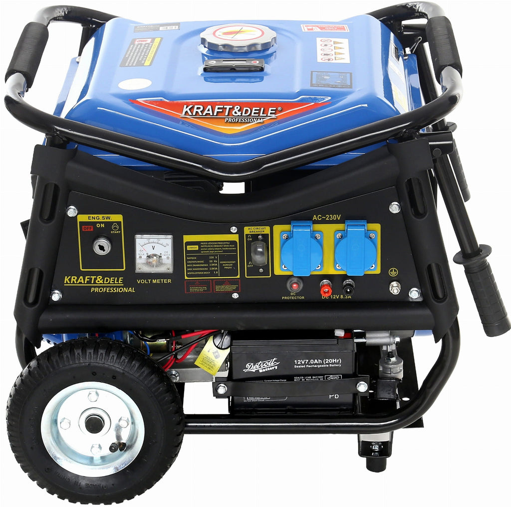 Generator Curent Electric Monofazat 3000W cu Pornire Electrica Motor Benzina, Kraft&Dele KD144