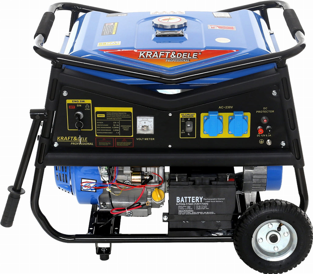 Generator Curent Electric Monofazat 5000W cu Pornire Electrica Motor Benzina, Kraft&Dele KD145