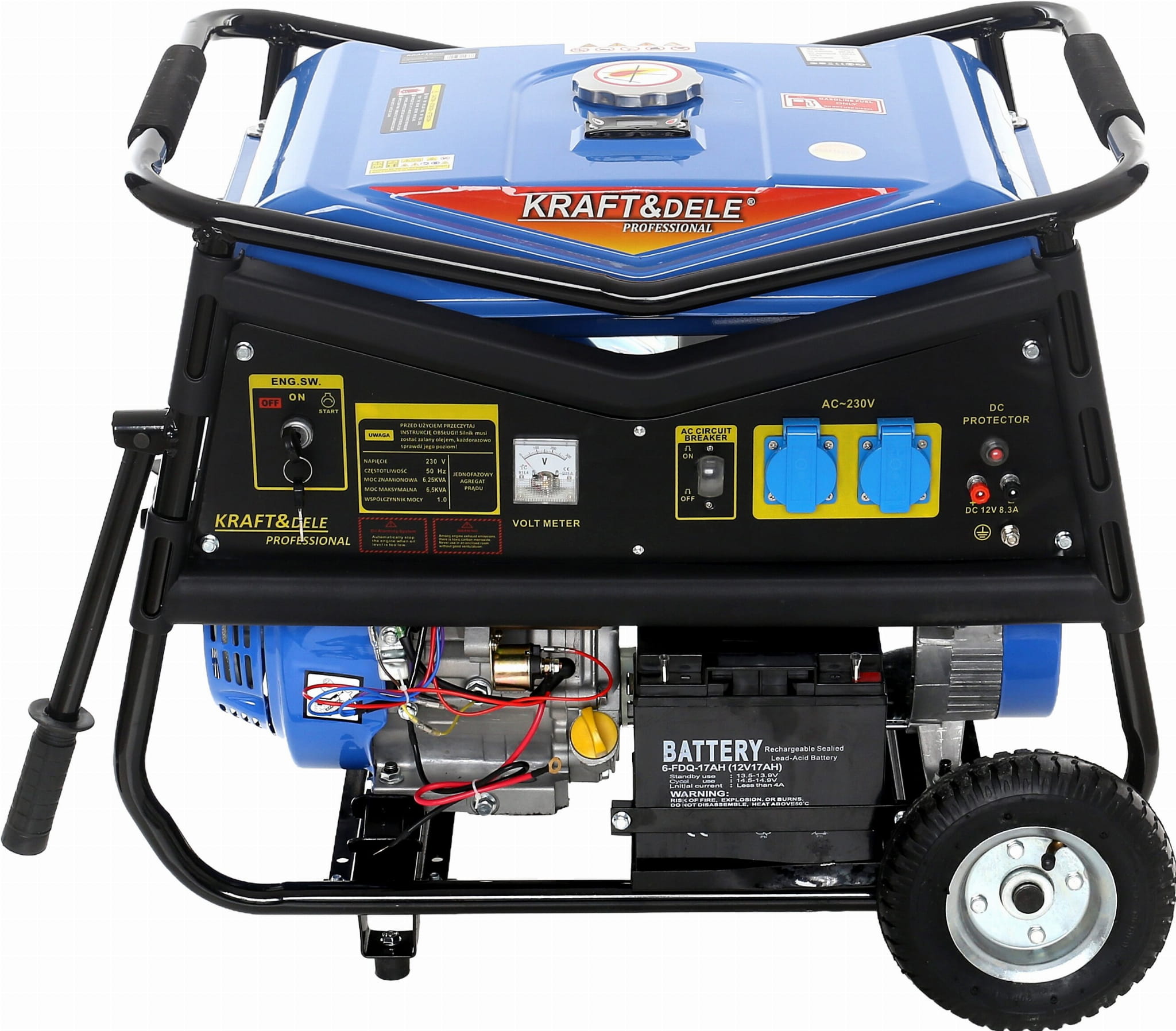 Generator Curent Electric Monofazat 5000W cu Pornire Electrica Motor Benzina, Kraft&Dele KD145