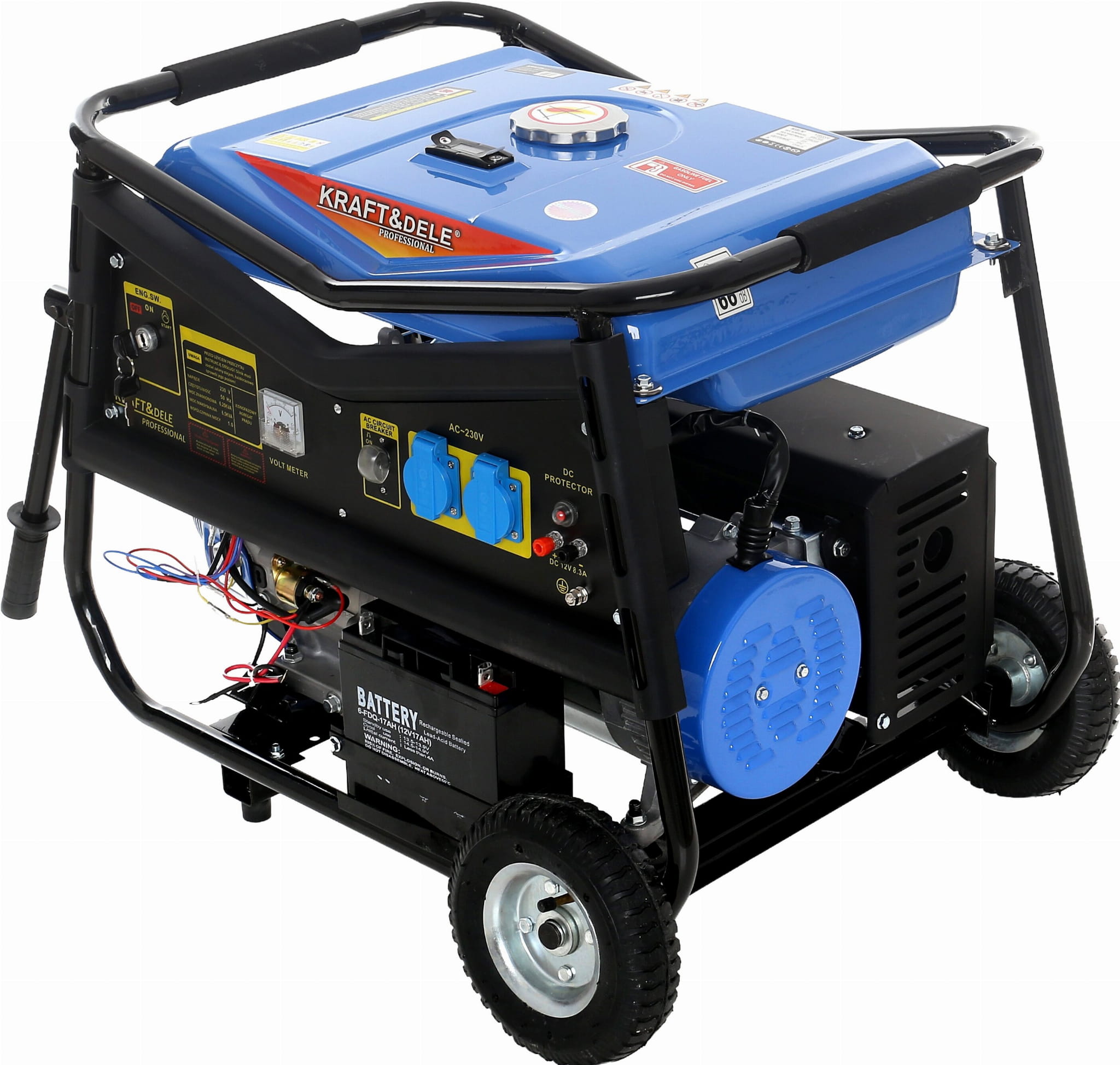 Generator Curent Electric Monofazat 5000W cu Pornire Electrica Motor Benzina, Kraft&Dele KD145
