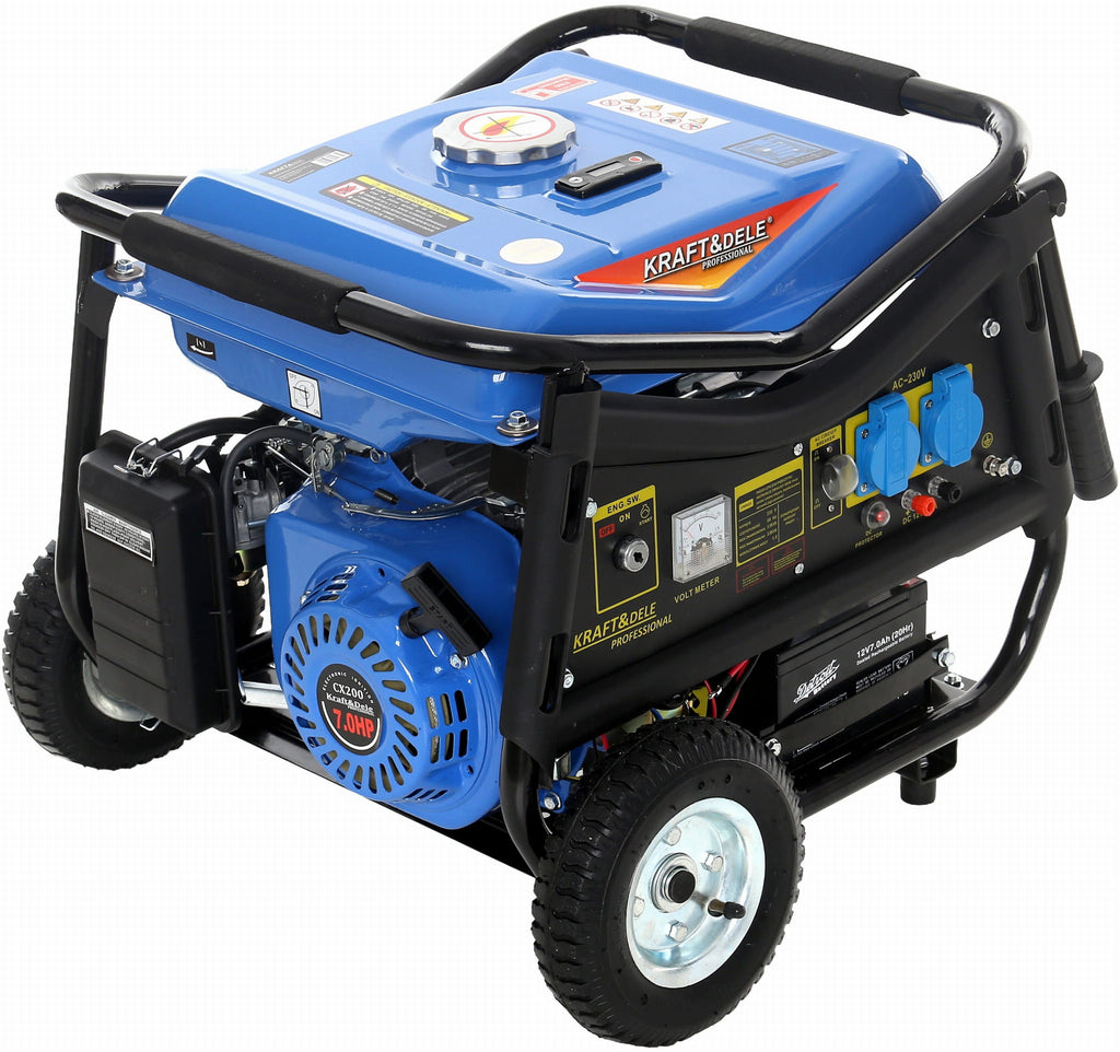 Generator Curent Electric Monofazat 3000W cu Pornire Electrica Motor Benzina, Kraft&Dele KD144
