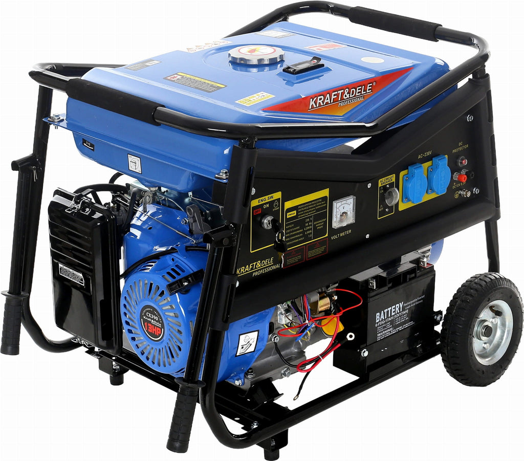Generator Curent Benzina 5000W 230V Monofazat cu Pornire Electrica, Kraft&Dele KD145