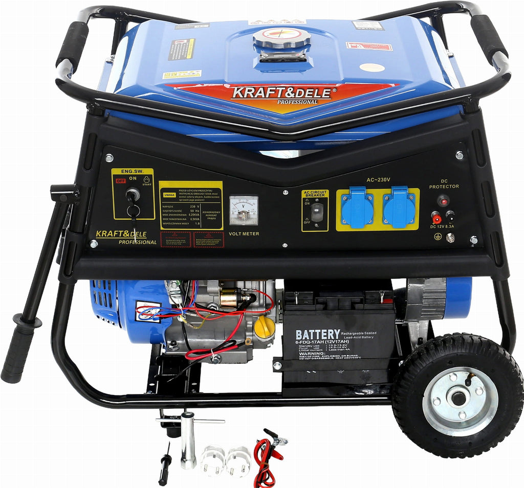 Generator Curent Electric Monofazat 5000W cu Pornire Electrica Motor Benzina, Kraft&Dele KD145