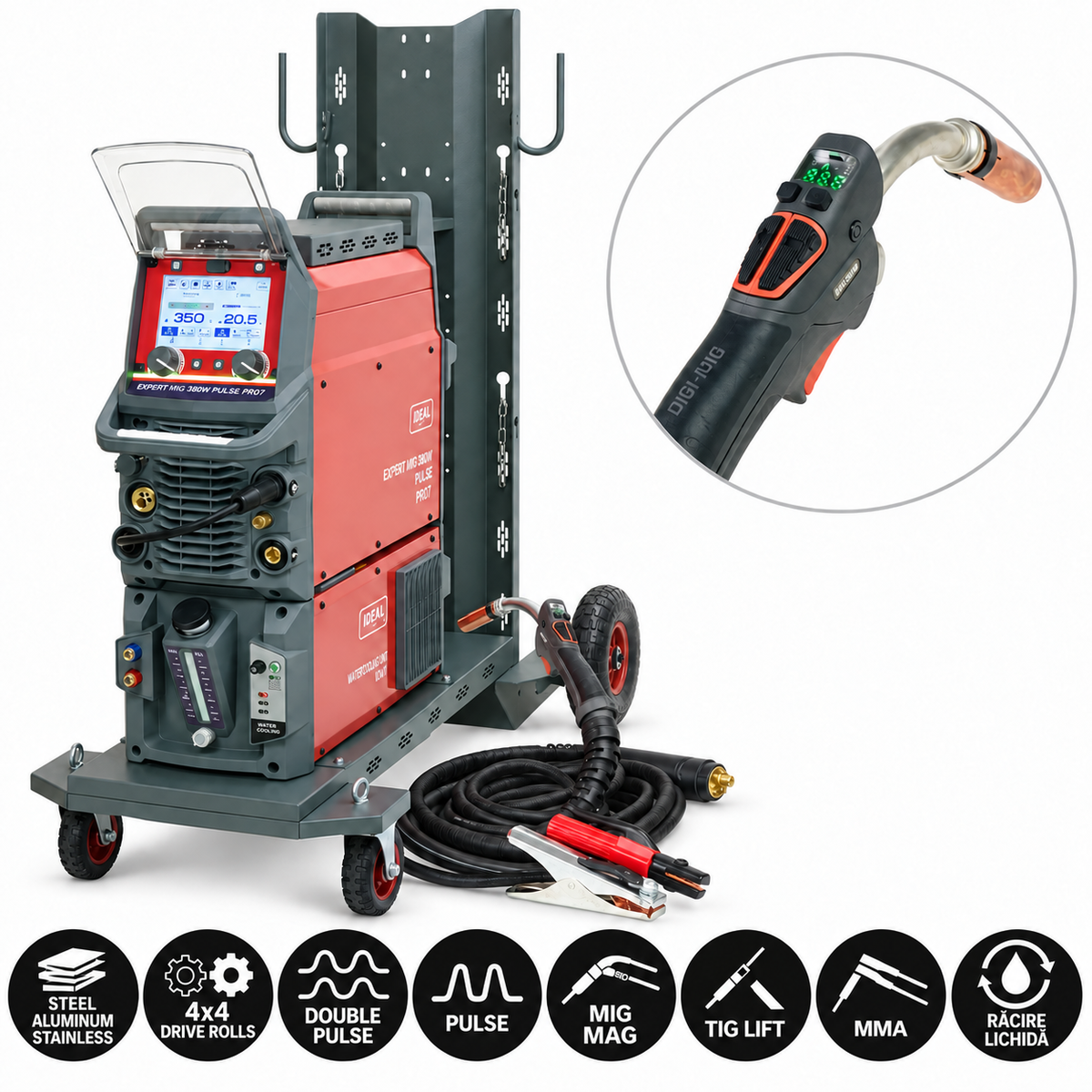 Aparat de Sudura Invertor MIG/MAG Synergic Puls 380A B-EXMIG380WP