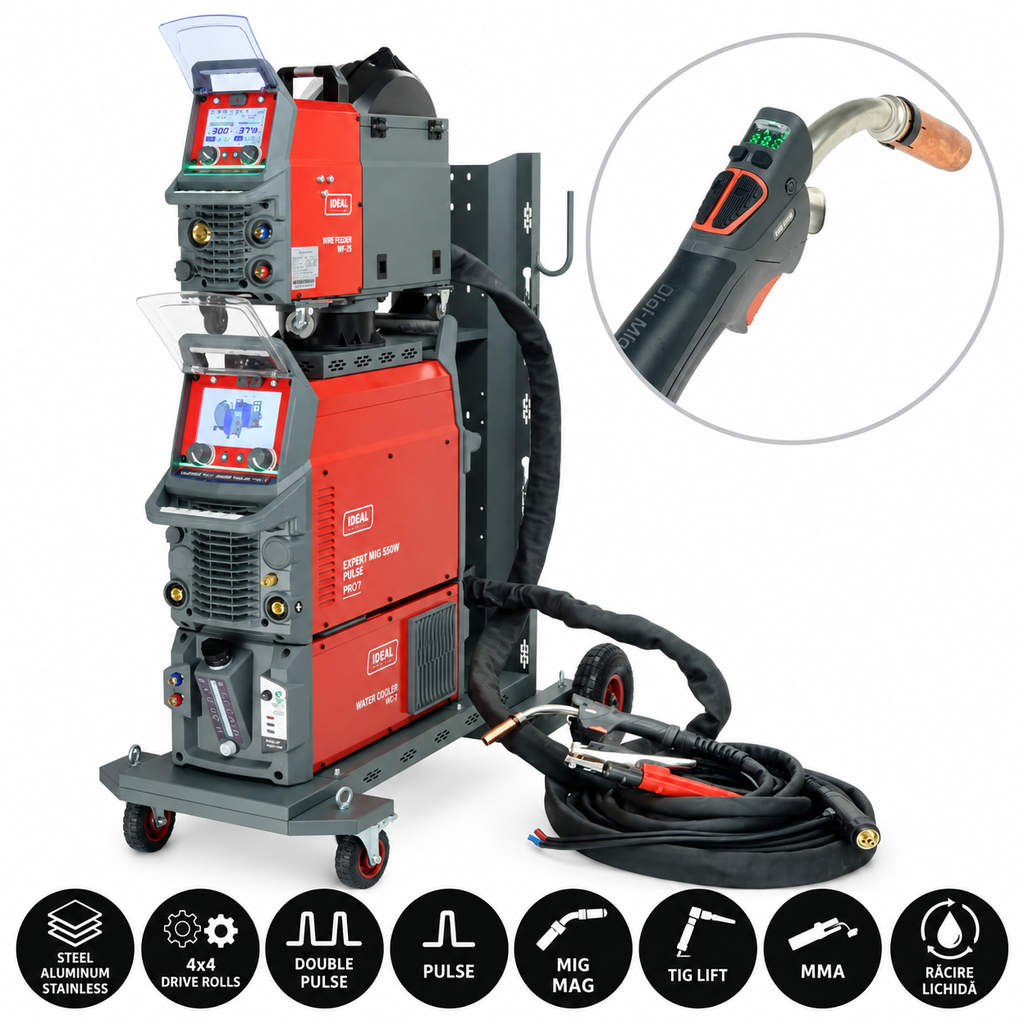 Aparat de Sudura Invertor MIG/MAG Puls EXPERT MIG 550W PULSE Pro7 LCD 500A 400V cu Racitor B-EXMIG550WP