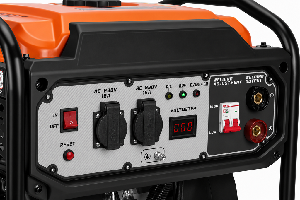 Generator Curent Invertor cu Aparat de Sudură pe Benzină 5,8/6,2kW 230V 250A