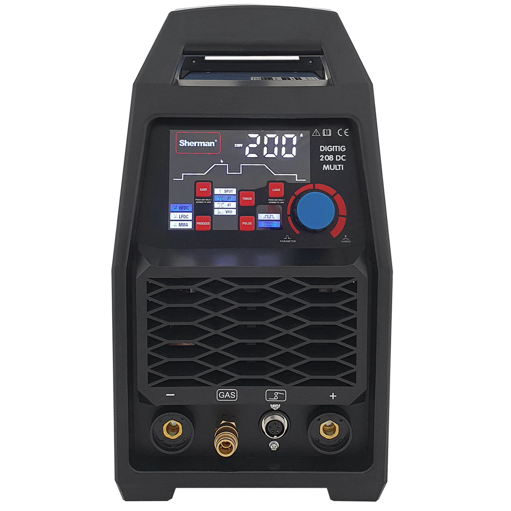 Aparat Sudura Invertor TIG DIGITIG 208 DC MULTI 200A 230V Pulse, SHERMAN 7813173