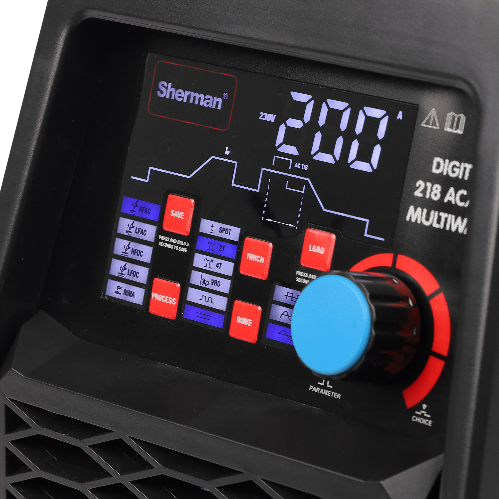 Aparat Sudura Invertor TIG DIGITIG 218 ACDC MULTIWAVE 200A 230V IGBT, SHERMAN 7813079
