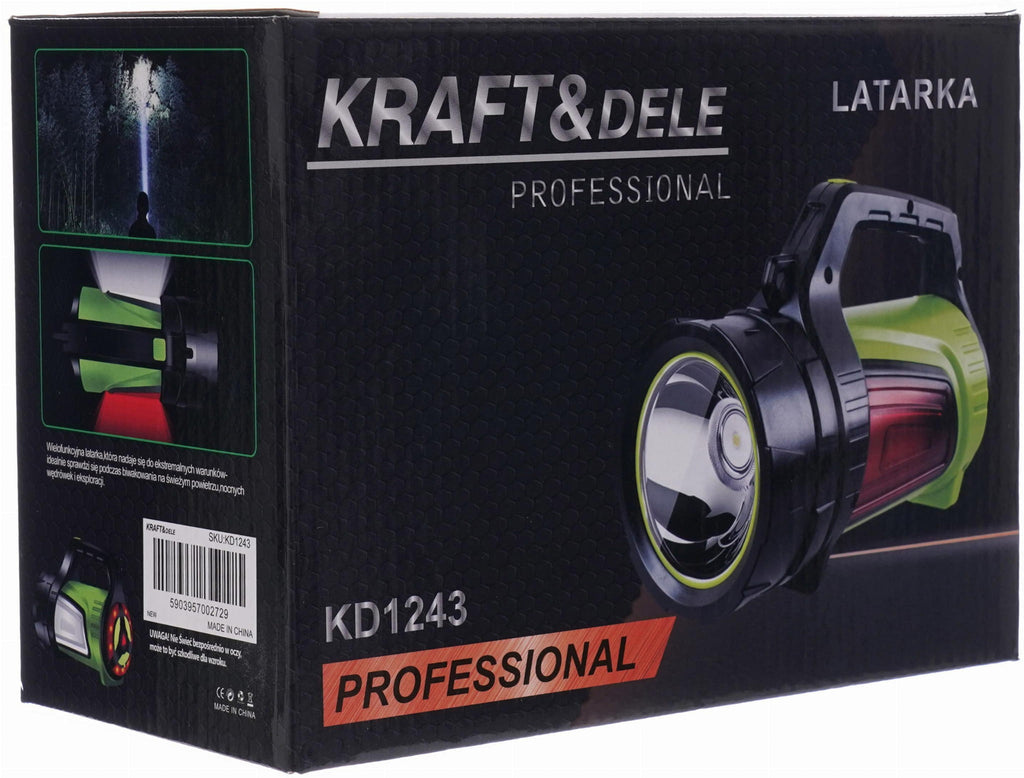 Lanterna cu Lumini Laterale , 8000mAh, Reincarcare Prin USB, Kraft&Dele KD1243