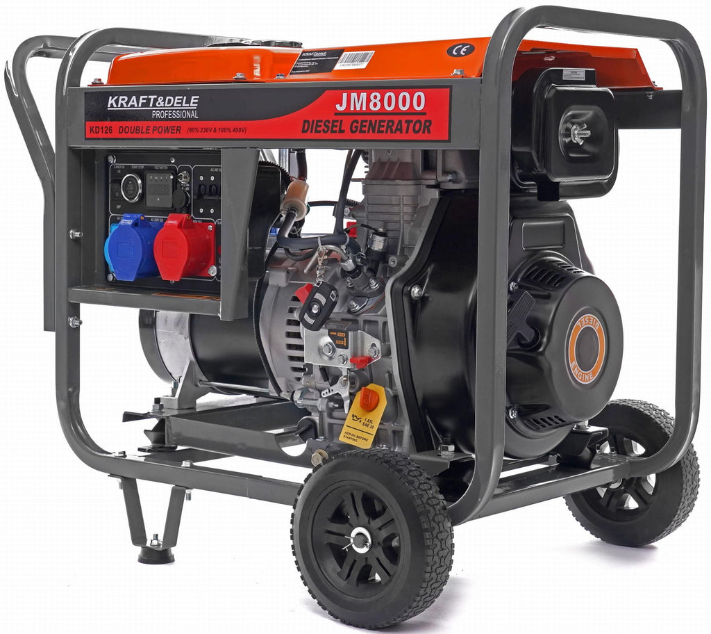 Generator de Curent Diesel 8 kw 80% 230/380V, Kraft&Dele KD126