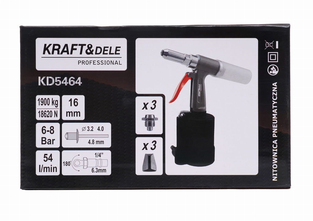 Pistol Pneumatic de Nituit 16 Mm, 54 l / Min, Kraft&Dele KD5464