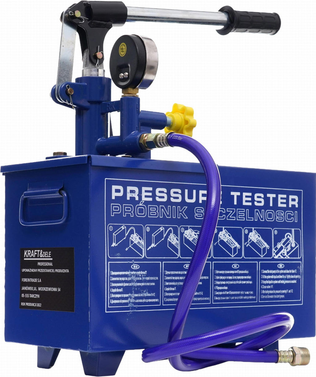 Pompa de Control pentru Incercari de Presiune 0-40kg / 30ml / 12L, Kraft&Dele KD10479