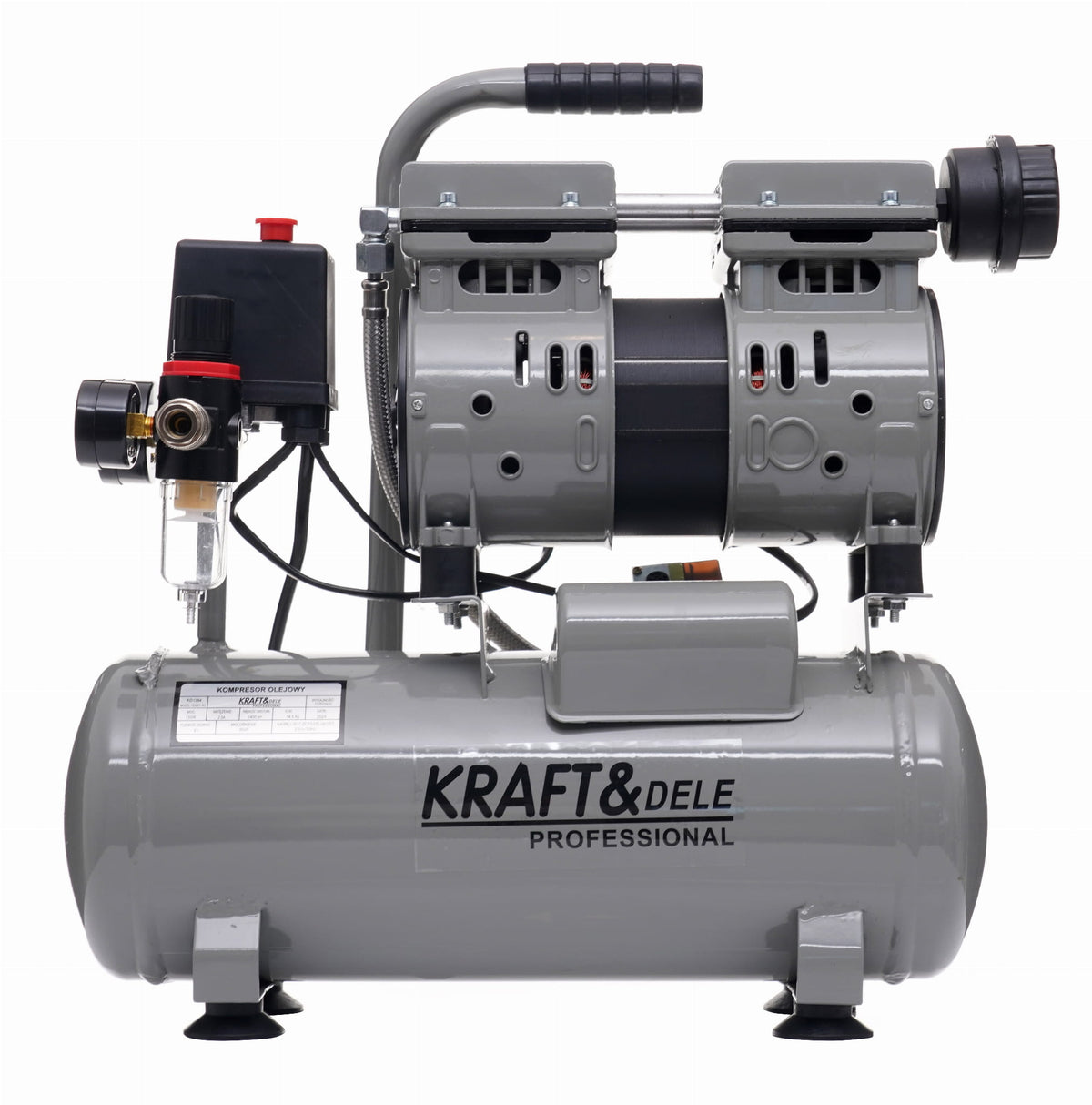 Compresor fara Ulei Silentios , 9L / 550W X 1 , 155l/m, Kraft&Dele KD1384