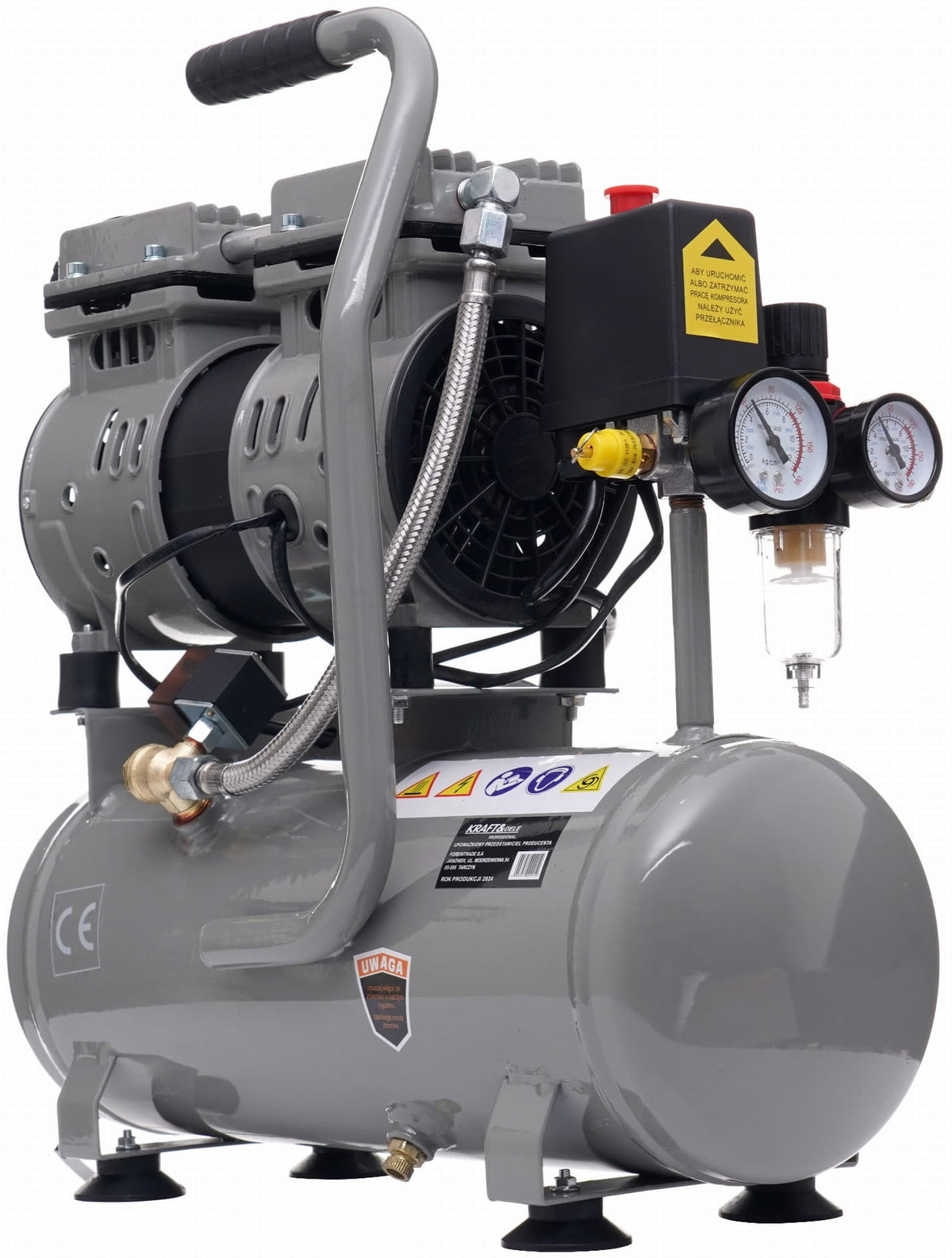 Compresor fara Ulei Silentios , 9L / 550W X 1 , 155l/m, Kraft&Dele KD1384