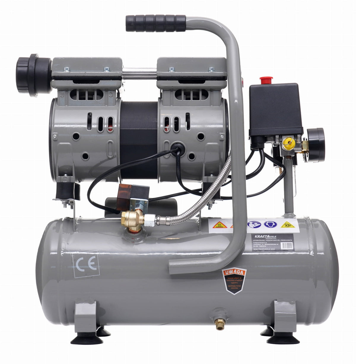 Compresor fara Ulei Silentios , 9L / 550W X 1 , 155l/m, Kraft&Dele KD1384