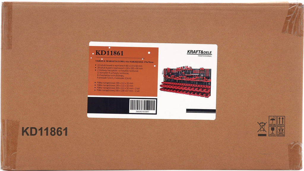 Panou Scule Atelier 170x78cm 8.6kg 50+ Piese, Kraft&Dele KD11861 - imaginea 12