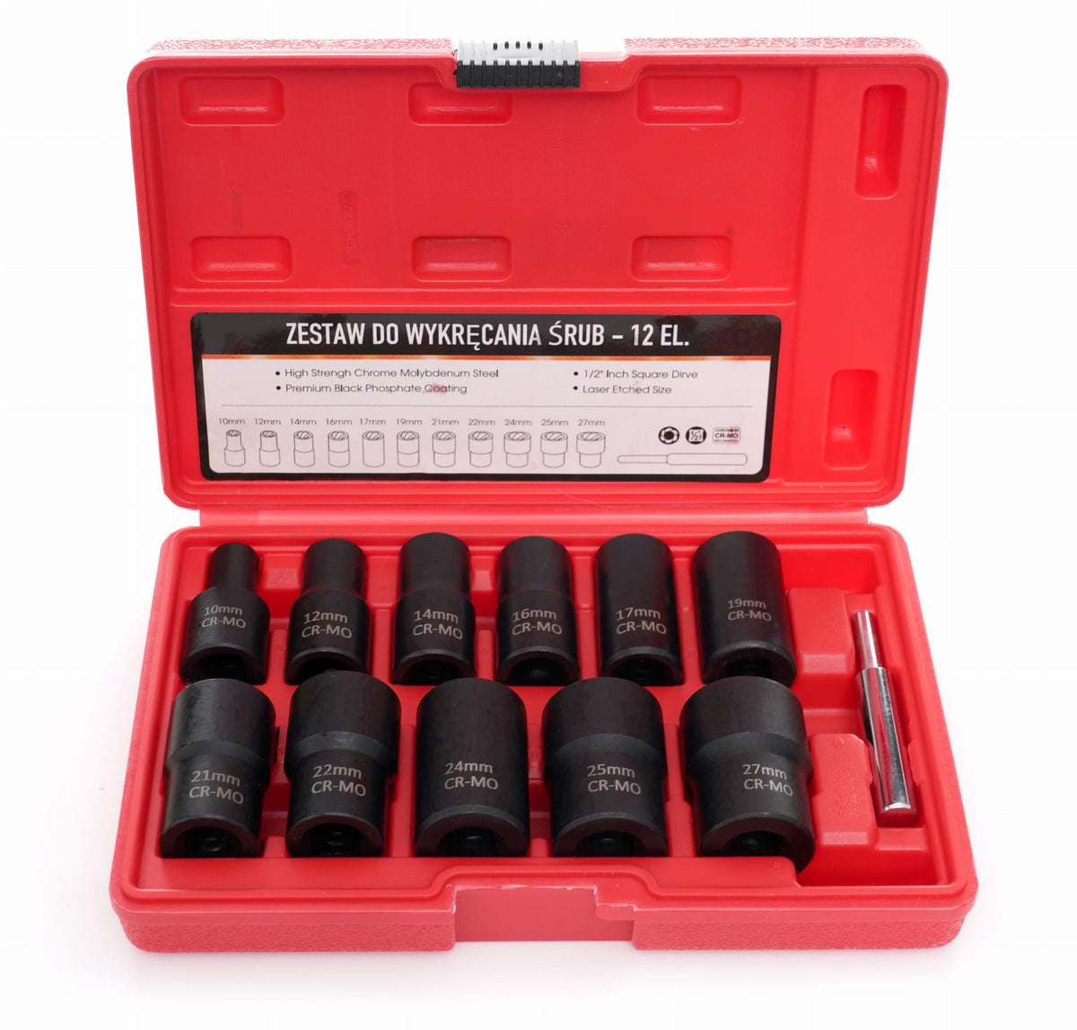 Set 12 Piese Tubulare pentru Suruburi Deteriorate 10-27mm, Kraft&Dele KD11792
