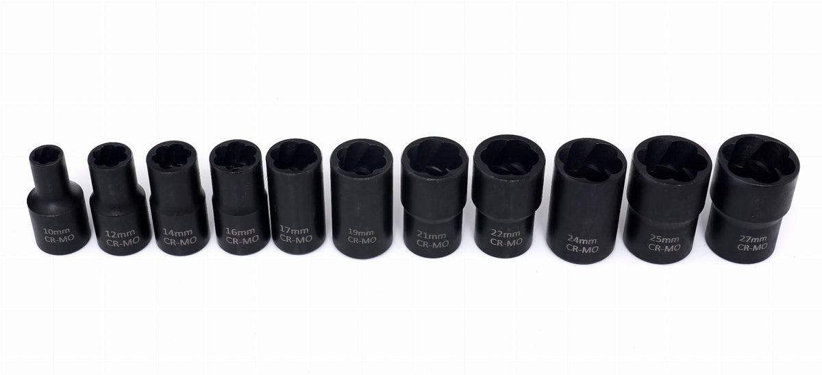 Set 12 Piese Tubulare pentru Suruburi Deteriorate 10-27mm, Kraft&Dele KD11792