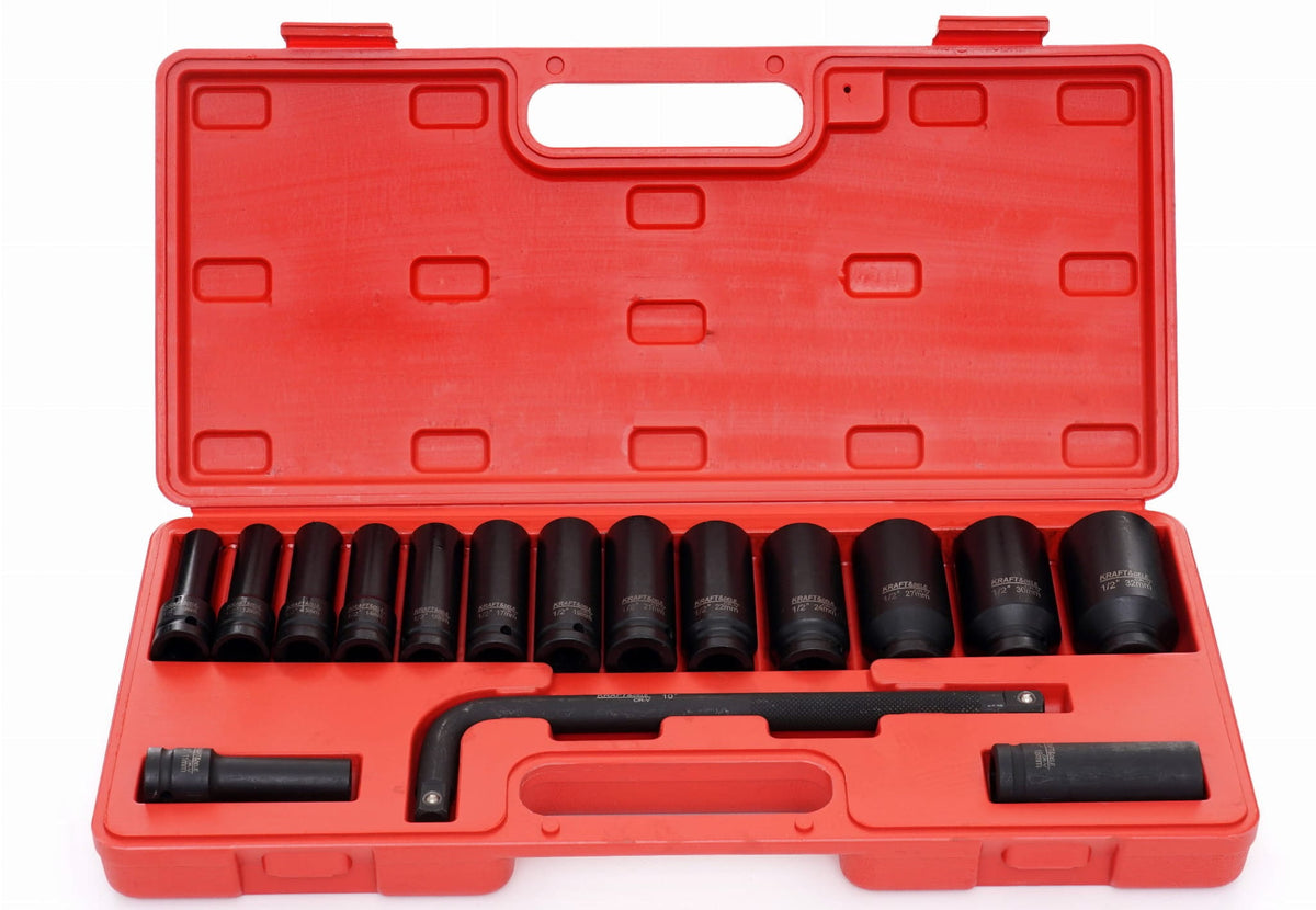 Set Nasturi Impact 1/2" 15+1 Piese 10-32mm, Kraft&Dele KD11755