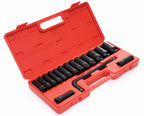 Set Nasturi de Impact / Tubulare de Impact 1/2" DR 15+1 Piese 10-32mm pentru Cheie Pneumatica, Kraft&Dele KD11755