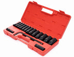 Set Nasturi de Impact / Tubulare de Impact 1/2" DR 15+1 Piese 10-32mm pentru Cheie Pneumatica, Kraft&Dele KD11755
