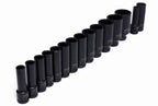 Set Nasturi de Impact / Tubulare de Impact 1/2" DR 15+1 Piese 10-32mm pentru Cheie Pneumatica, Kraft&Dele KD11755