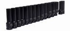 Set Nasturi de Impact / Tubulare de Impact 1/2" DR 15+1 Piese 10-32mm pentru Cheie Pneumatica, Kraft&Dele KD11755
