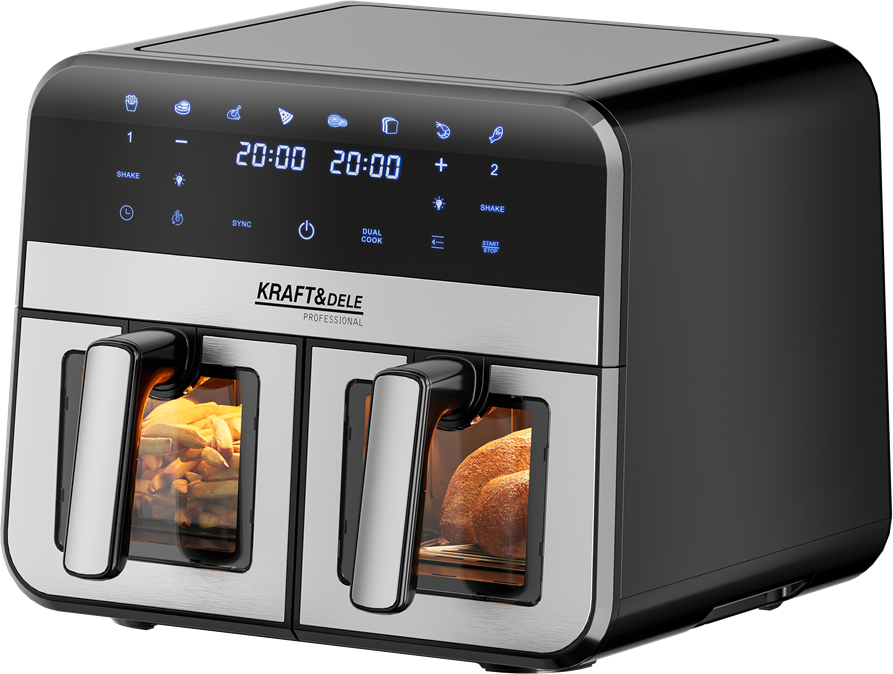 Air Fryer Doua Camere 2500W 9L 2x4.5L, Kraft&Dele KD4179