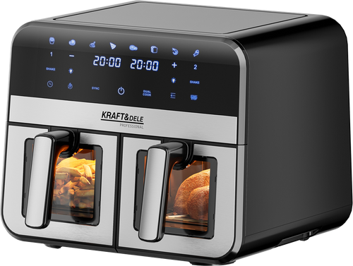 Air Fryer Doua Camere 2500W 9L 2x4.5L, Kraft&Dele KD4179