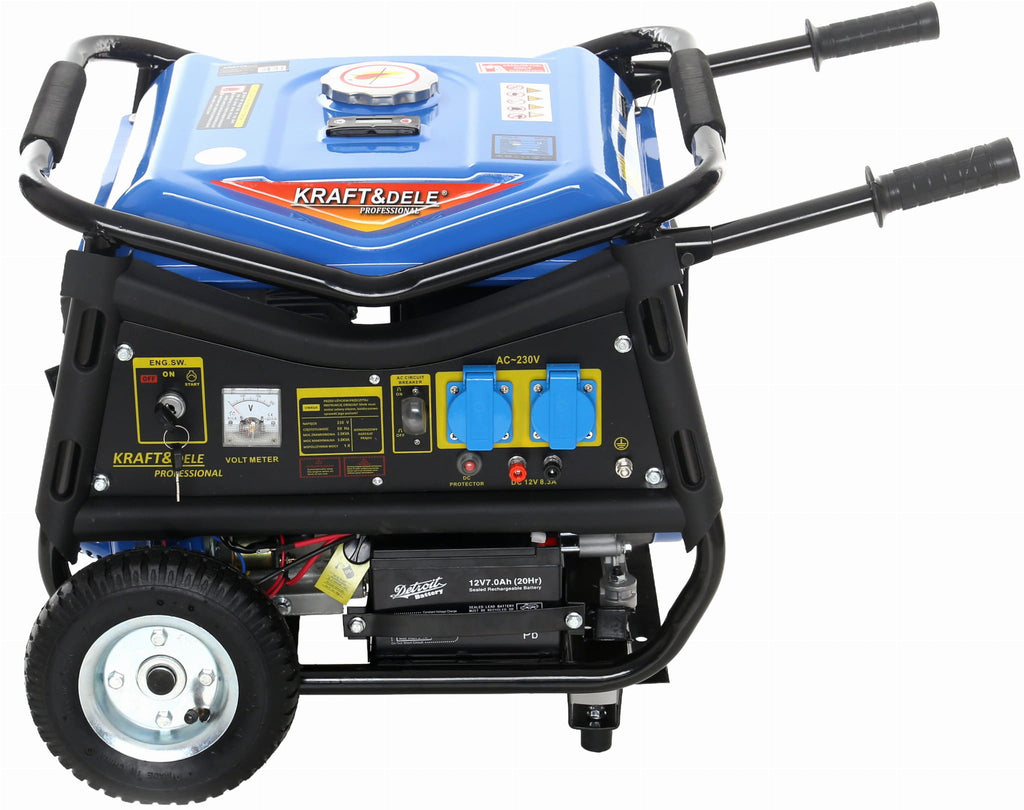 Generator Curent Electric Monofazat 3000W cu Pornire Electrica Motor Benzina, Kraft&Dele KD144