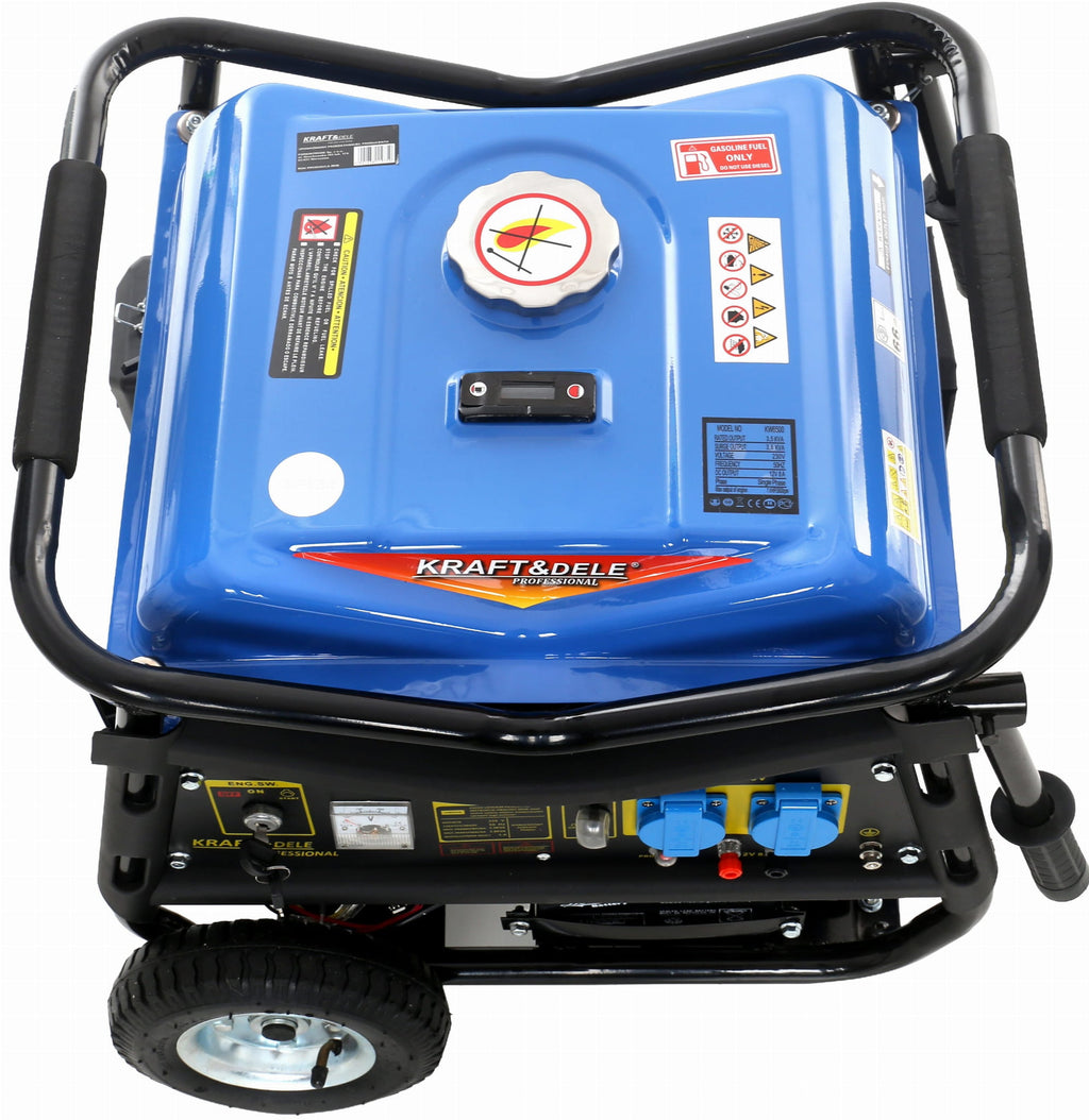 Generator Curent Electric Monofazat 3000W cu Pornire Electrica Motor Benzina, Kraft&Dele KD144