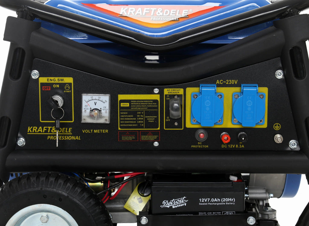 Generator Curent Electric Monofazat 3000W cu Pornire Electrica Motor Benzina, Kraft&Dele KD144