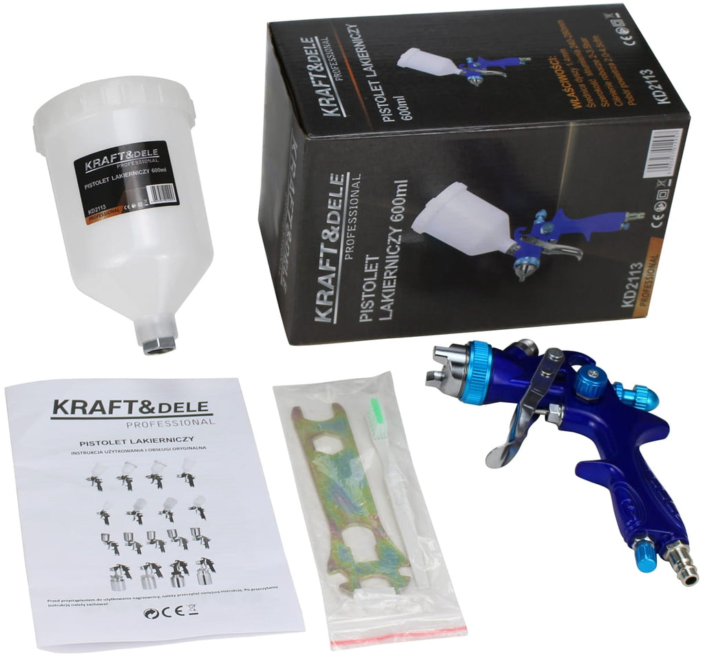 Pistol de Vopsea 600ml, 90 - 170 L/min, Kraft&Dele KD2113
