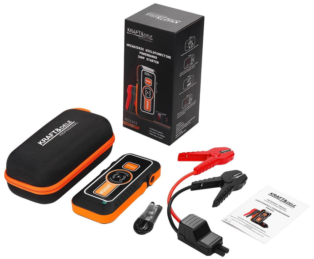 Baterie Externă Multifuncțională 16000 mAh 12V Jump Starter Powerbank, Kraft&Dele KD5493