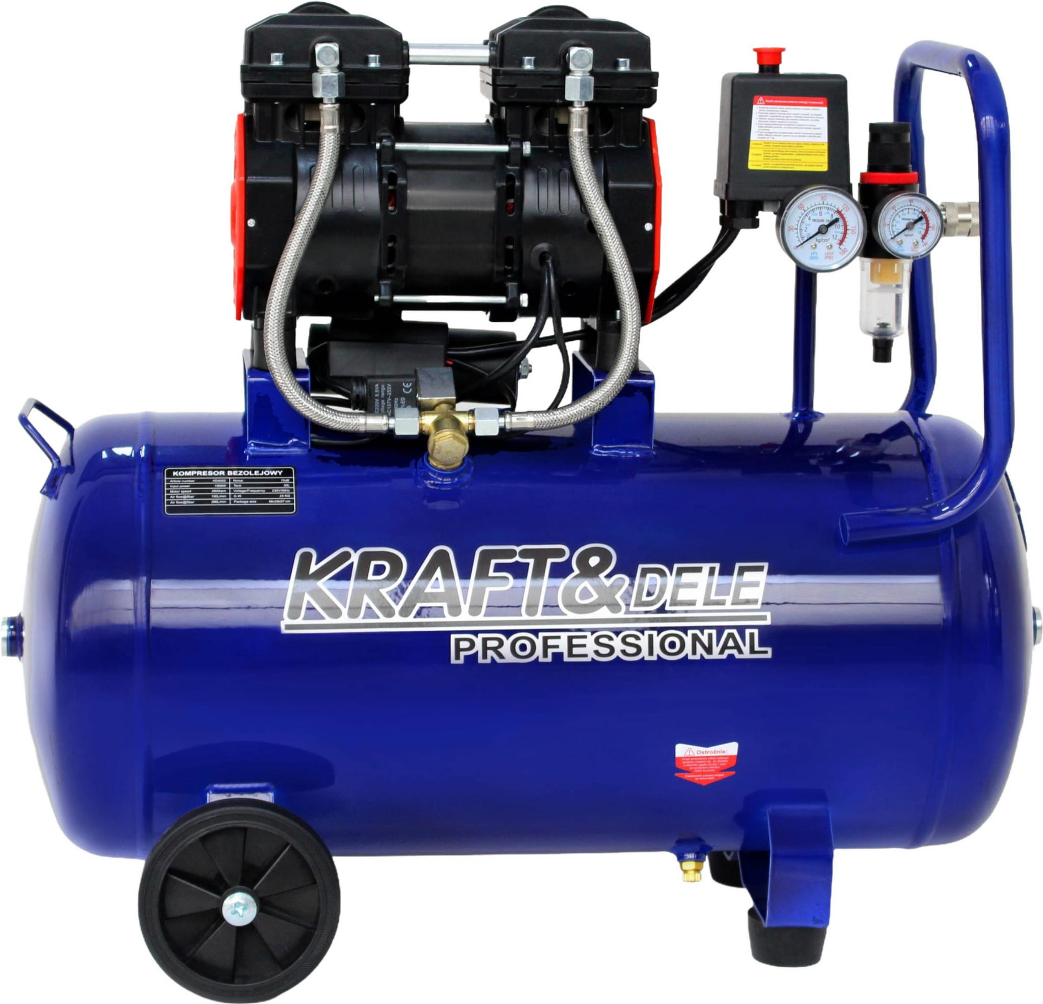 Compresor Aer Fara Ulei 1500W 50L 8bar 290L/min, Kraft&Dele KD4052