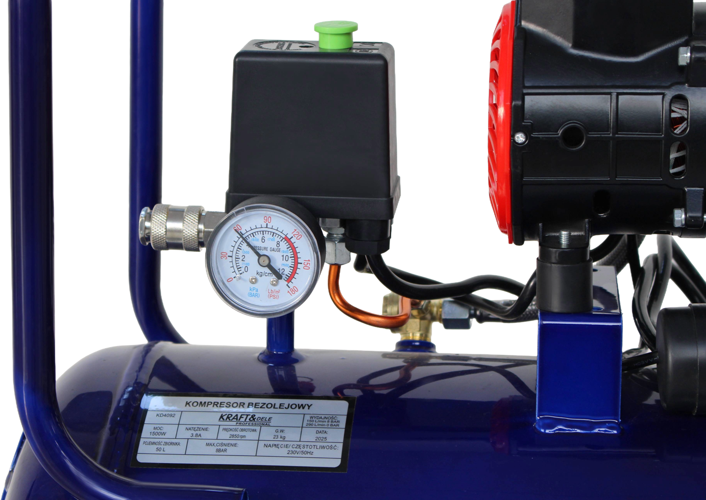 KOMPRESOR BEZOLEJOWY 50L 1500W 230V KD4092 6