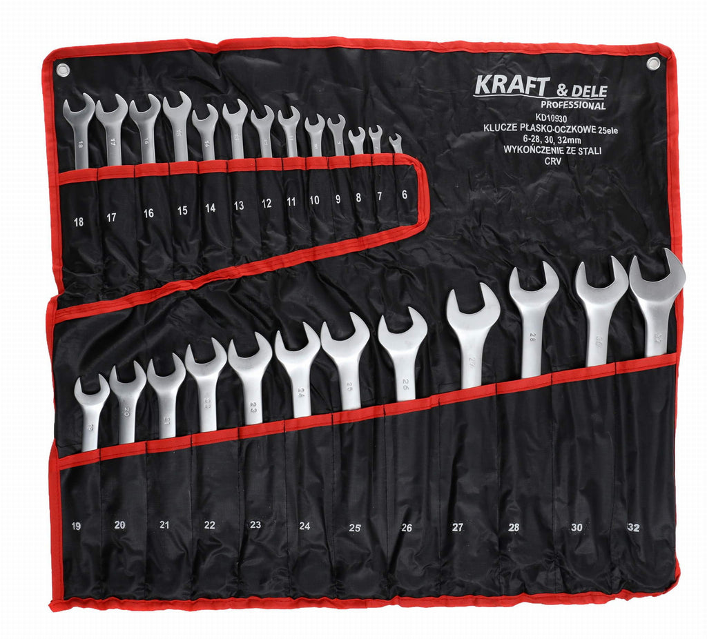 Set Chei Combinate 25 Piese 6-32 mm Otel CRV, Kraft&Dele KD10930