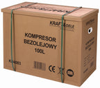 Compresor fara Ulei Silentios , 100L / 2200W X 2 ,528l/m, Kraft&Dele KD4083