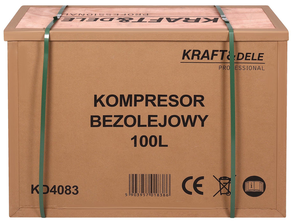 Compresor fara Ulei Silentios , 100L / 2200W X 2 ,528l/m, Kraft&Dele KD4083