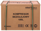 Compresor fara Ulei Silentios , 100L / 2200W X 2 ,528l/m, Kraft&Dele KD4083