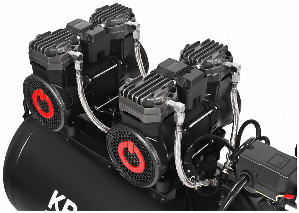 Compresor fara Ulei Silentios , 100L / 2200W X 2 ,528l/m, Kraft&Dele KD4083