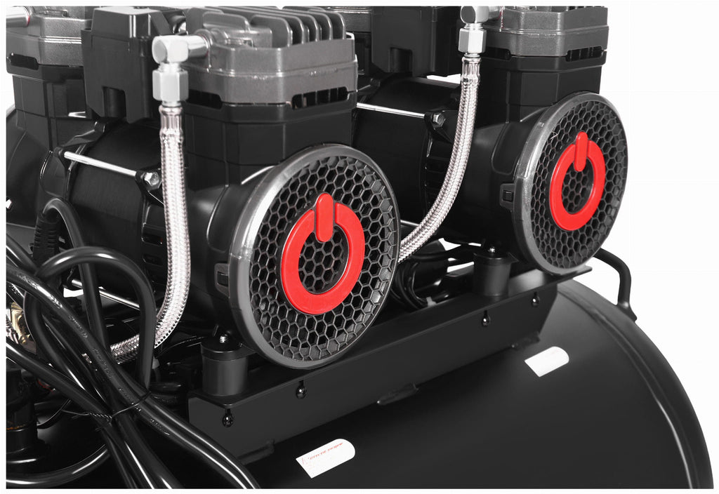 Compresor fara Ulei Silentios , 100L / 2200W X 2 ,528l/m, Kraft&Dele KD4083