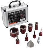 Set Carote Diamantate 6-65mm cu Freza Conica + Adaptor, Kraft&Dele KD12642