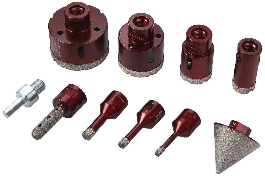 Set Carote Diamantate 6-65mm cu Freza Conica + Adaptor, Kraft&Dele KD12642
