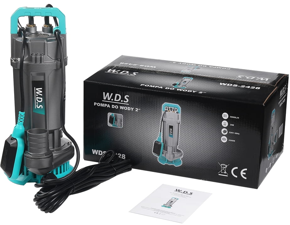 Pompa de Apa 2" 3200W cu Plutitor, Kraft&Dele WDS2428